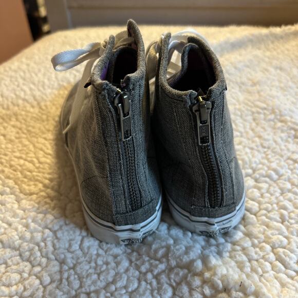 Vans Women’s Camden Hi Top Sneaker Back Zip Not Tie Twill 9 Gray - Picture 2 of 7